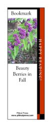This bookmark depicts Beauty Berries.