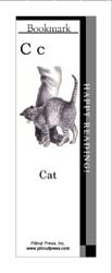 This bookmark depicts the letter C and a cat.