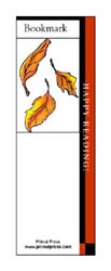 This bookmark depicts falling autmn leaves.