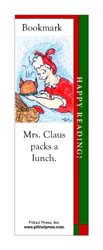 This bookmark depicts Mrs. Claus packing a lunch for Santa.