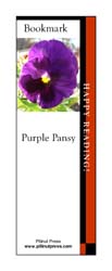 This bookmark depicts a Purple Pansy.