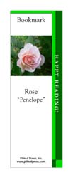 This bookmark depicts a Penelope Rose.