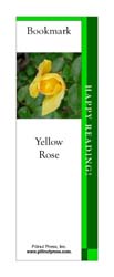 This bookmark depicts a Yellow Rose.