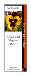 This bookmark depicts a Yellow Magenta Pansy.
