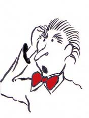 Einstein trys to remember the magic number. Einstein is puzzled.